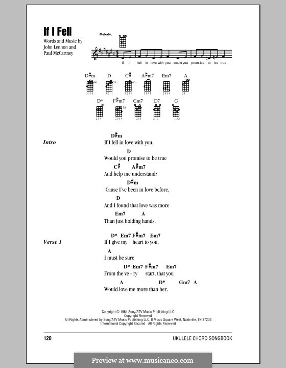 If I Fell (The Beatles): For ukulele by John Lennon, Paul McCartney