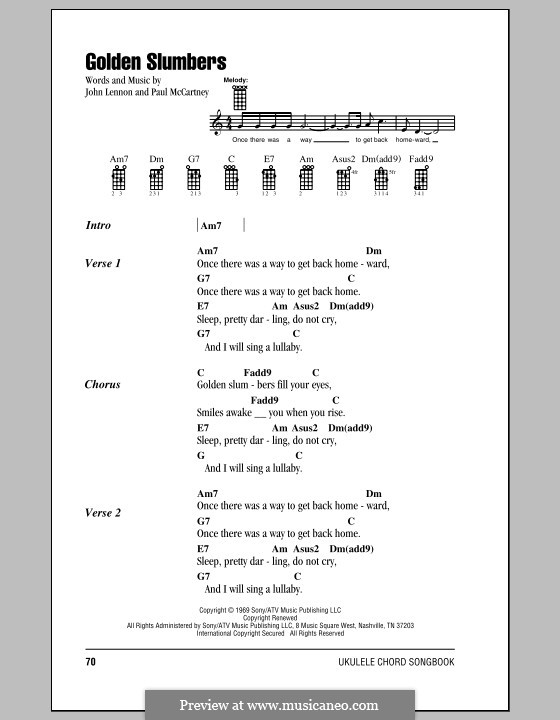 Golden Slumbers (The Beatles): For ukulele by John Lennon, Paul McCartney