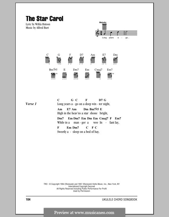 The Star Carol: For ukulele by Alfred Burt