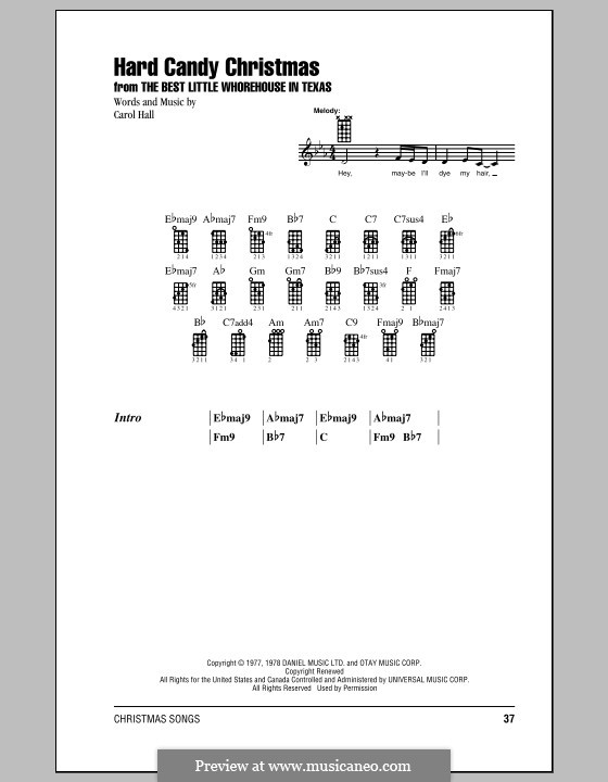 Hard Candy Christmas (Dolly Parton): For ukulele by Carol Hall