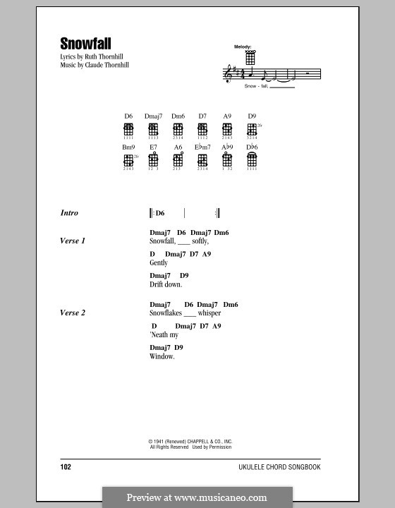 Snowfall (Tony Bennett): For ukulele by Claude Thornhill, Ruth Thornhill