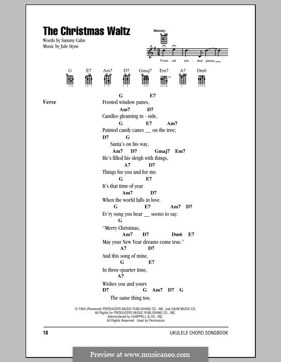 The Christmas Waltz: For ukulele by Jule Styne