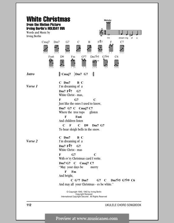 Piano Vocal Version White Christmas By I Berlin On Musicaneo