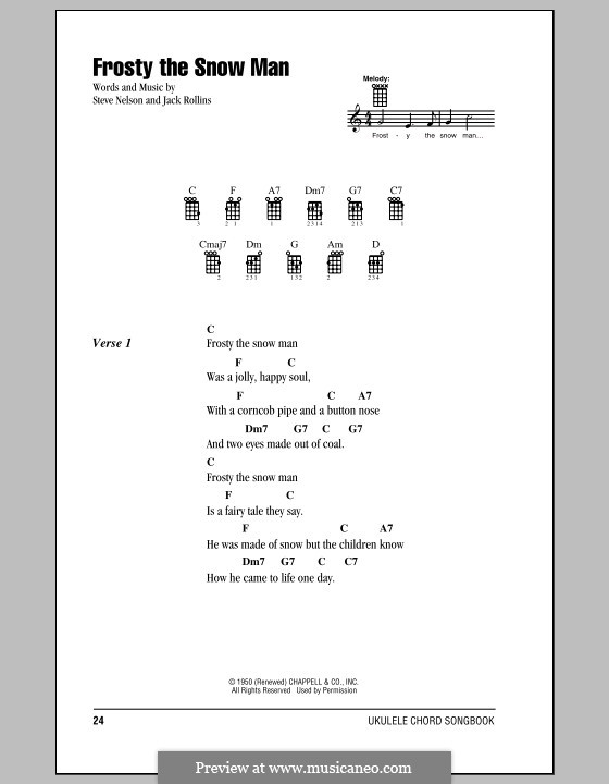 Frosty the Snow Man: For ukulele by Jack Rollins, Steve Nelson