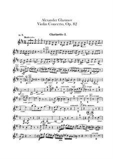 Concerto for Violin and Orchestra in A Minor, Op.82: Clarinets parts by Alexander Glazunov