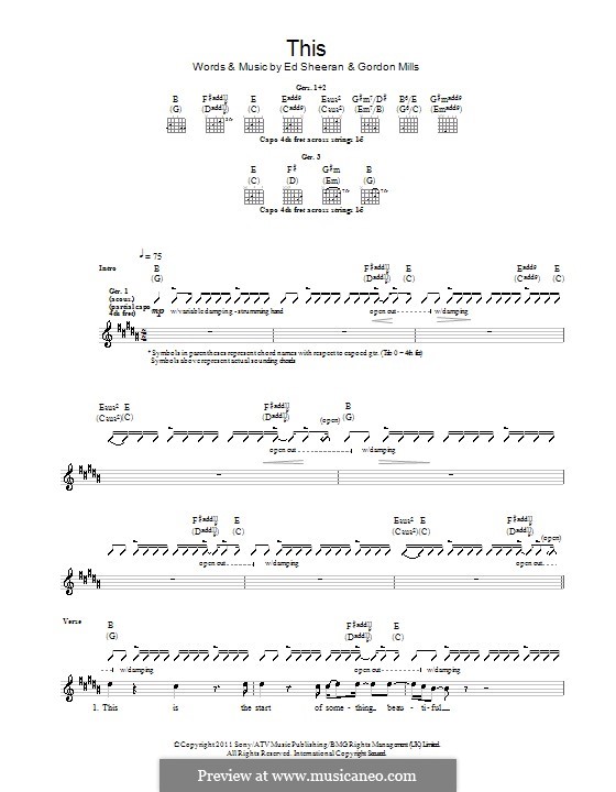 This: For guitar with tab by Ed Sheeran, Gordon Mills