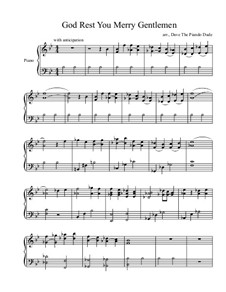 God, Rest Ye Merry Gentlemen: For piano by Unknown (works before 1850)
