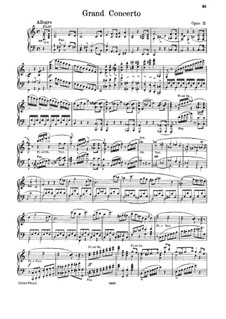 Concerto for Piano and Orchestra No.1, J.98 Op.11: Solo part by Carl Maria von Weber