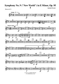 Movement I: Horn in F 1 (transposed part) by Antonín Dvořák