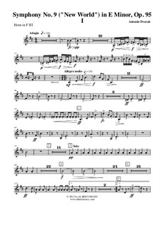 Movement I: Horn in F 3 (transposed part) by Antonín Dvořák