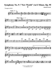 Movement I: Trumpet in Bb 1 (transposed part) by Antonín Dvořák