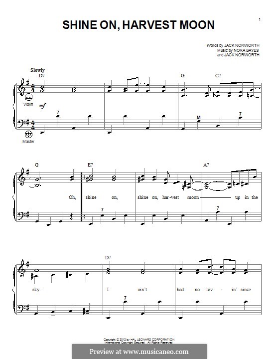 Shine On, Harvest Moon: For accordion by Nora Bayes