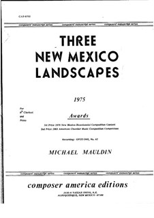 Three New Mexico Landscapes for Clarinet and Piano: Three New Mexico Landscapes for Clarinet and Piano by Michael Mauldin