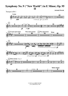 Movement II (Largo): Trumpet in Bb 1 (transposed part) by Antonín Dvořák