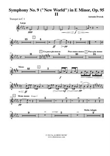 Movement II (Largo): Trumpet in C 1 (transposed part) by Antonín Dvořák