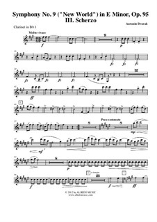 Movement III: Clarinet in Bb 1 (transposed part) by Antonín Dvořák