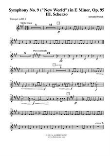 Movement III: Trumpet in Bb 2 (transposed part) by Antonín Dvořák