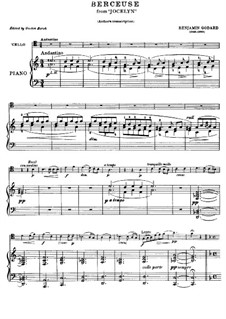 Berceuse: Score for cello and piano by Benjamin Godard