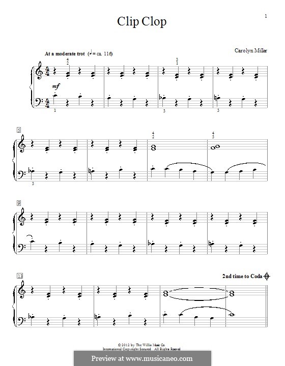 Clip Clop: For piano by Carolyn Miller