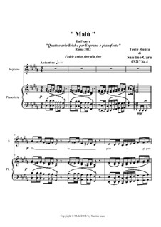 21 Opera Arias and Sacred Arias for Soprano: Malù. Soprano and piano, CS217 No.4 by Santino Cara