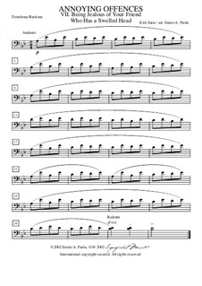 Peccadilles importunes: No.1 Etre jaloux de son camarade qui a une grosse tête – trombone (or baritone) by Erik Satie
