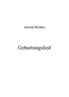 Geburtstagslied: For voice and guitar by Arnold Wohler