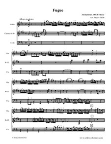 Fugue - a Baroque piece: For violin, clarinet and cello by Unknown (works before 1850)