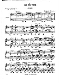 Au matin, Op.83: For piano by Benjamin Godard