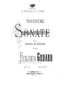 Sonata for Violin and Piano No.3, Op.9: Score by Benjamin Godard