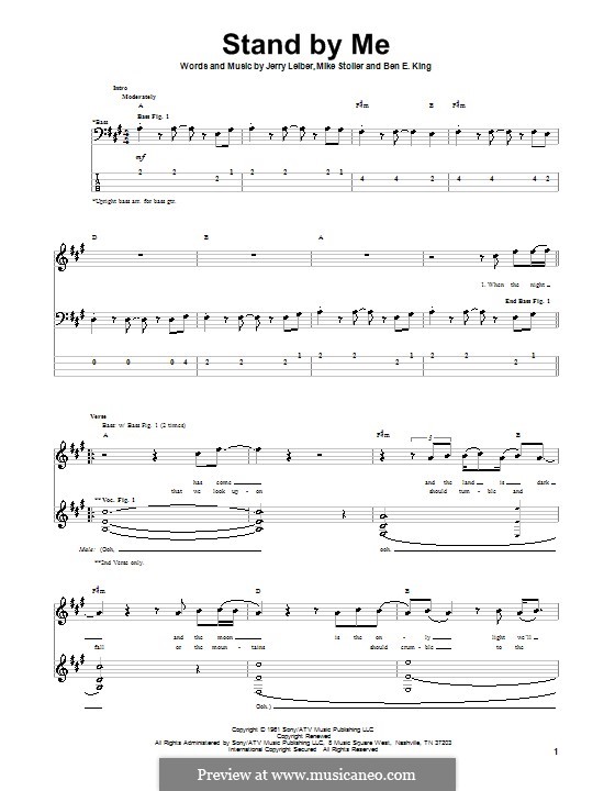 Stand By Me: For bass guitar with tab by Ben E. King, Jerry Leiber, Mike Stoller