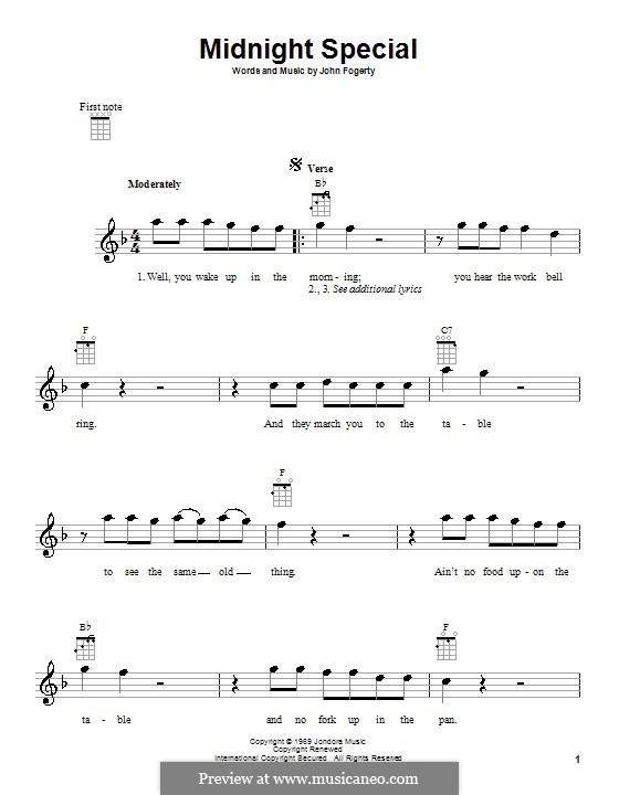 Midnight Special (Creedence Clearwater Revival): For ukulele by John C. Fogerty