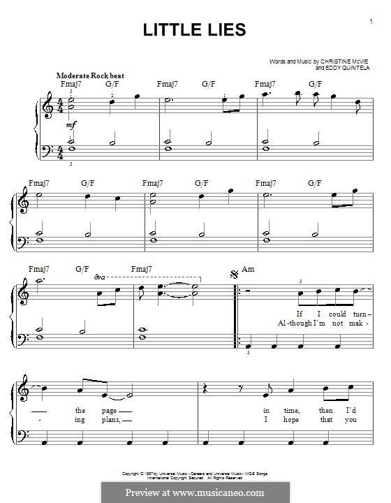 Little Lies (Fleetwood Mac): For piano by Christine McVie, Eddy Quintela