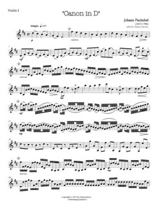Quartet instrument version: For string quartet by Johann Pachelbel