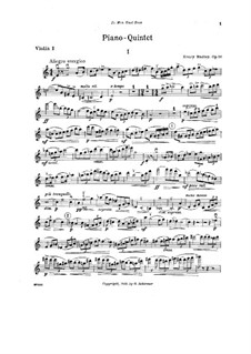 Piano Quintet in A Minor, Op.50: Violin I part by Henry Kimball Hadley