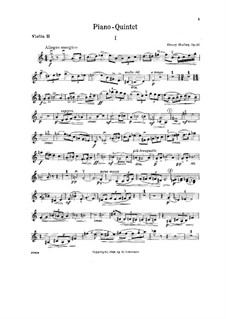 Piano Quintet in A Minor, Op.50: Violin II part by Henry Kimball Hadley