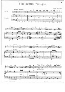 Mosaique: Fête nuptial rustique. Arrangement for violin and piano by Johan Halvorsen