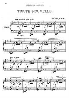 Selected Pieces for Piano: Triste Nouvelle, Op.95 No.4 by Marco Enrico Bossi