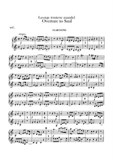 Saul, HWV 53: Overture – Clarinets Parts by Georg Friedrich Händel