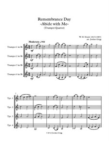 Abide with Me: For trumpet quartet by William Henry Monk