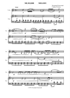 Melody for violin and piano: Score by Vladimir Polionny