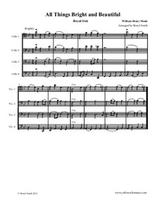 All Things Bright and Beautiful: For intermediate cello quartet (four cellos) by William Henry Monk