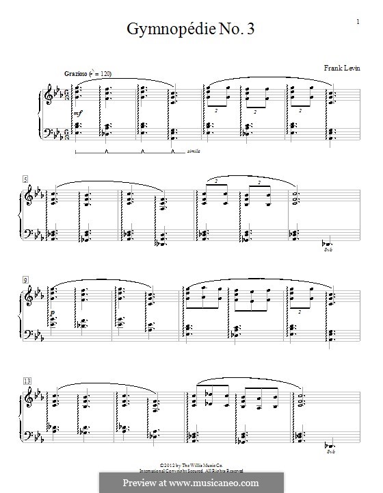 Gymnopedie No.3: For piano by Frank Levin