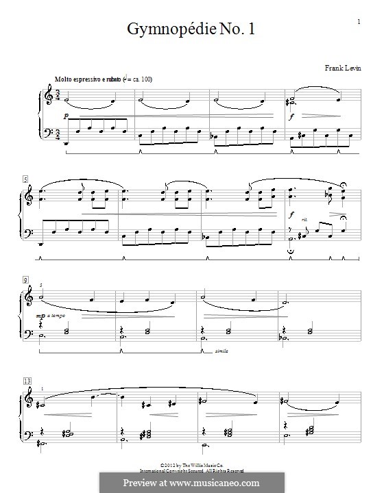 Gymnopedie No.1: For piano by Frank Levin