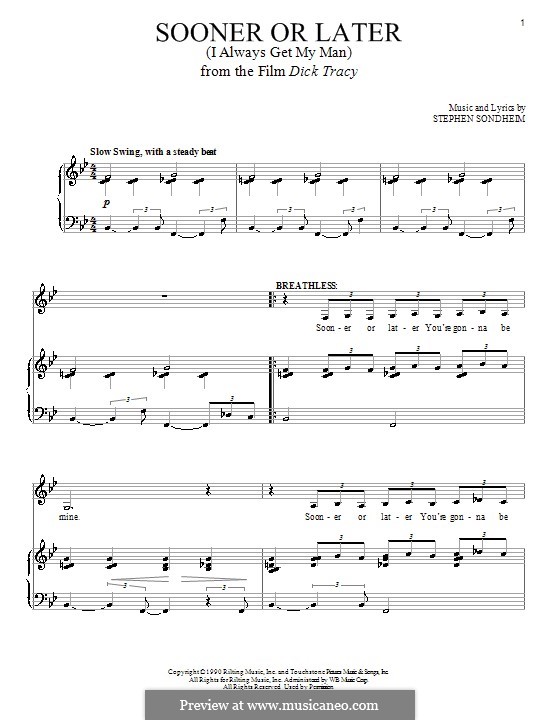 Sooner or Later (I Always Get My Man): For voice and piano by Stephen Sondheim
