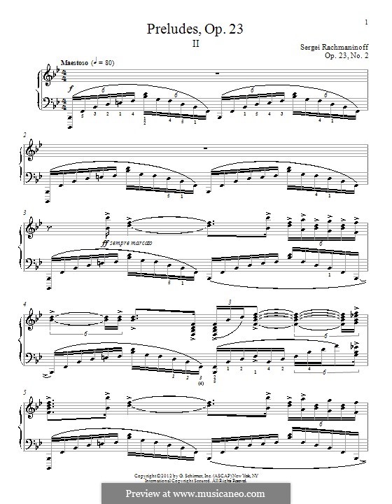 Prelude No.2 in B Flat Major: For piano by Sergei Rachmaninoff