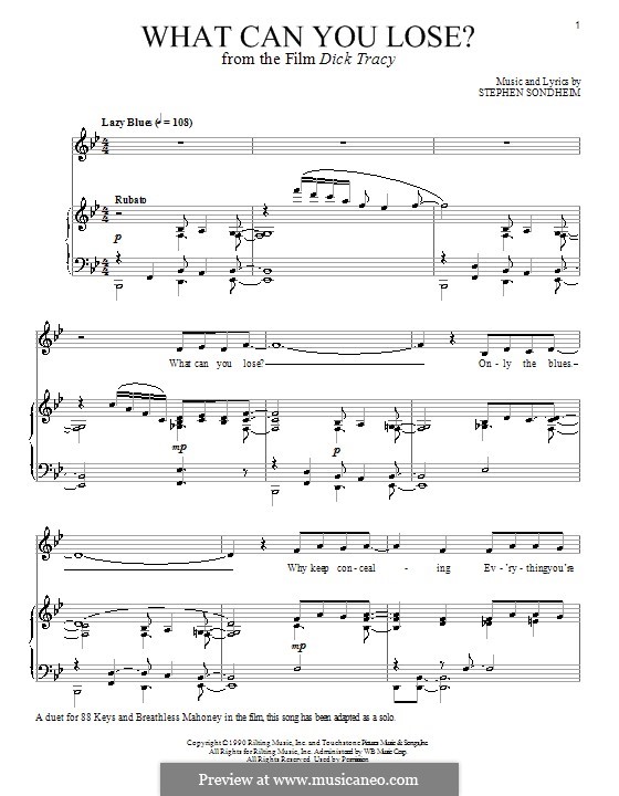 What Can You Lose: For voice and piano by Stephen Sondheim