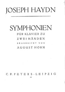 Symphony No.100 in G Major 'Militaire', Hob.I/100: Version for piano by Joseph Haydn