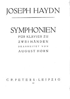 Symphony No.101 in D Major 'The Clock', Hob.I/101: Version for piano by Joseph Haydn