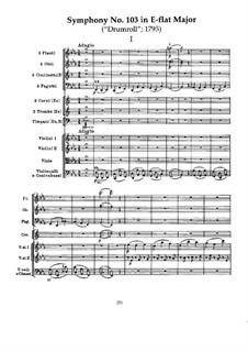Symphony No.103 in E Flat Major 'Drum Roll', Hob.I/103: Movement I by Joseph Haydn