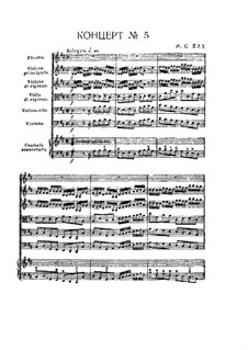 Brandenburg Concerto No.5 in D Major, BWV 1050: Full score by Johann Sebastian Bach